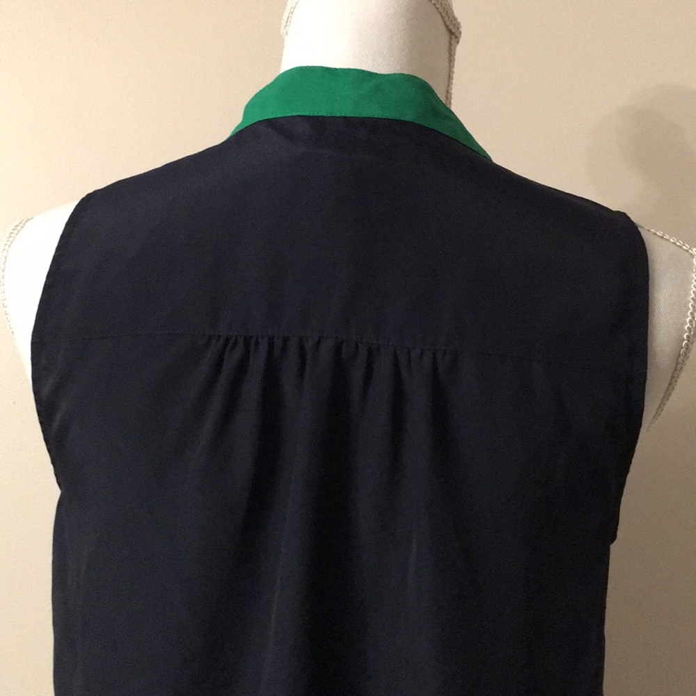 J Crew Color Block Sleeveless Button Up Top - image 4